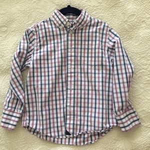 Boys pink and blue gingham button down size 4-5